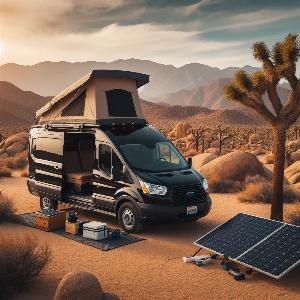 Ford Transit camper van, van life in Joshua Tree at sunset (8)